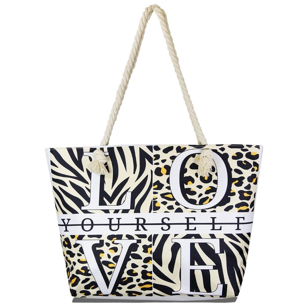 LOF Love Yourself Animal Print Theme Tote Bag
